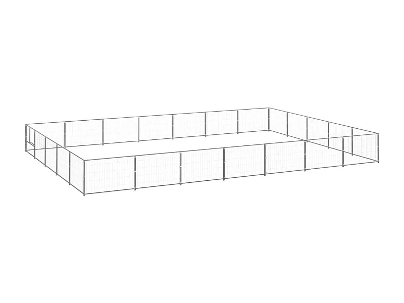 Chenil extérieur cage enclos argenté 700 x 500 x 70 cm 02_0000271