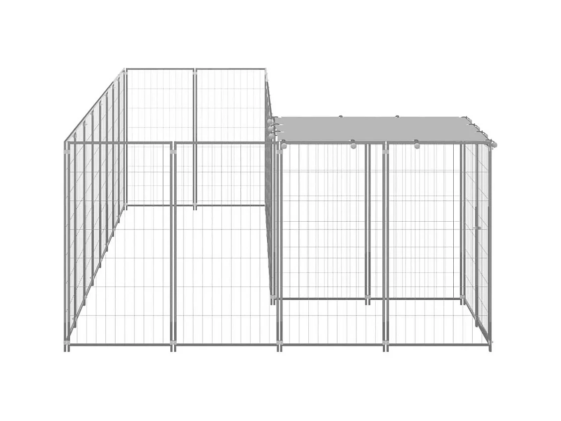 Chenil extérieur cage enclos argenté 220 x 440 x 110 cm 02_0000293