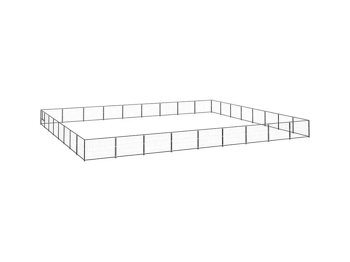 Cuccia da esterno gabbia recinto parco animali cane nero 72 m² acciaio 02_0000555