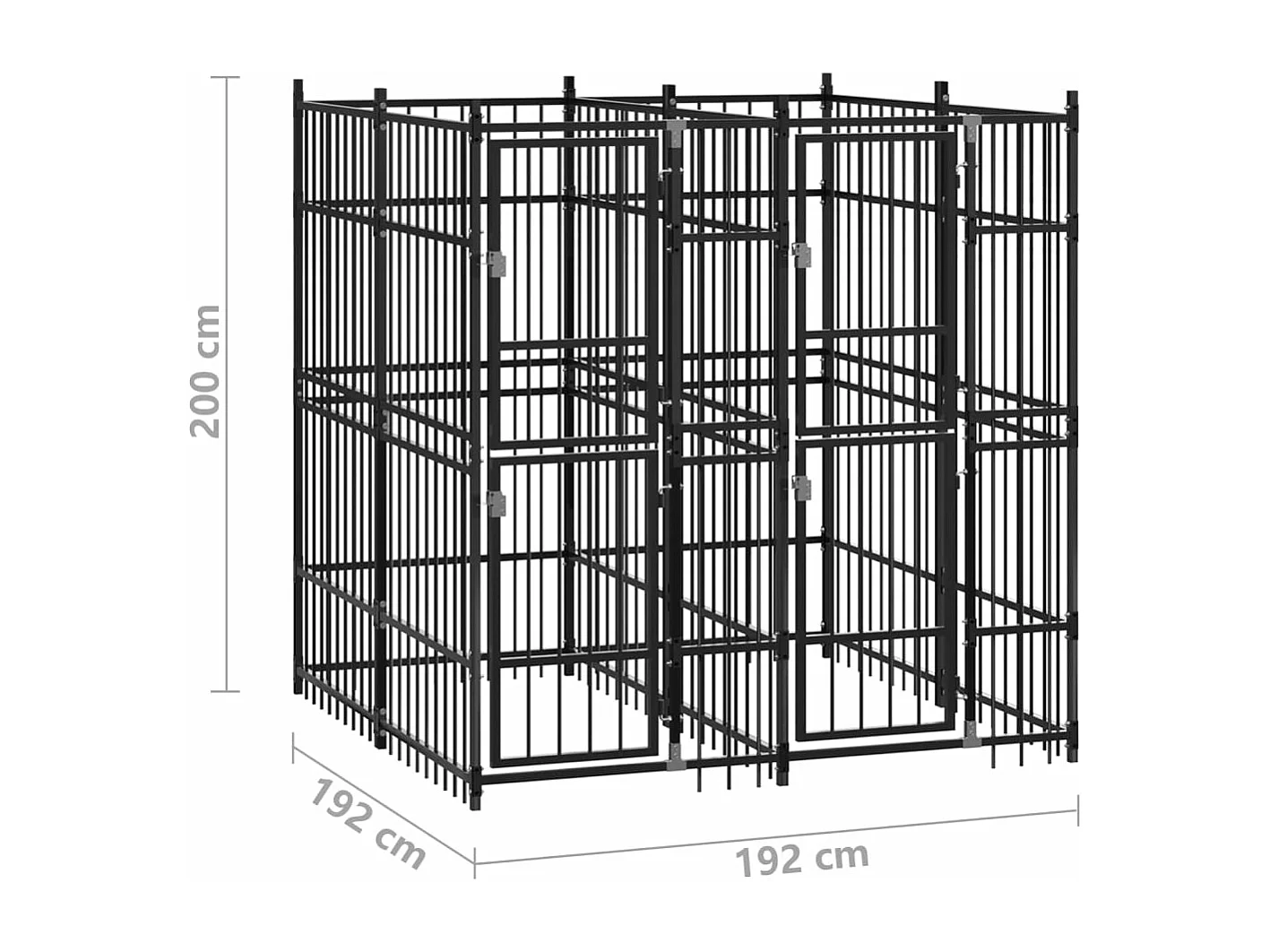 Gaiola para canil outdoor animal pac para cães aço 3,69 m² preto 02_0041830