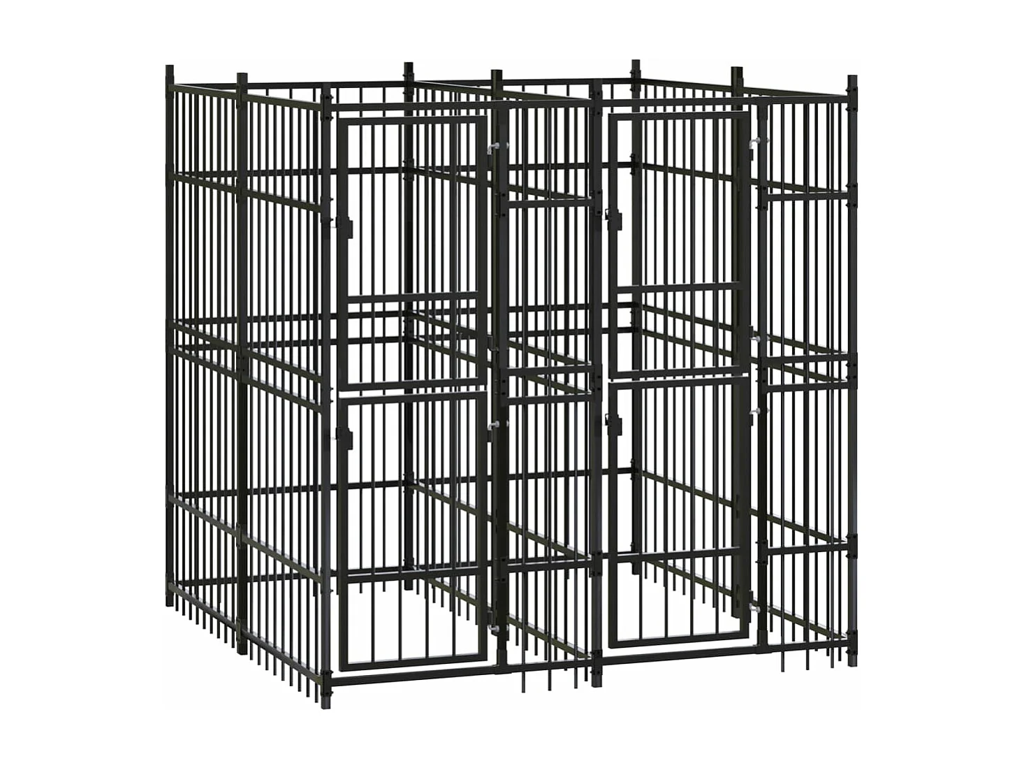 Jaula para perrera exterior animal pac para perros acero 3,69 m² negro 02_0041830