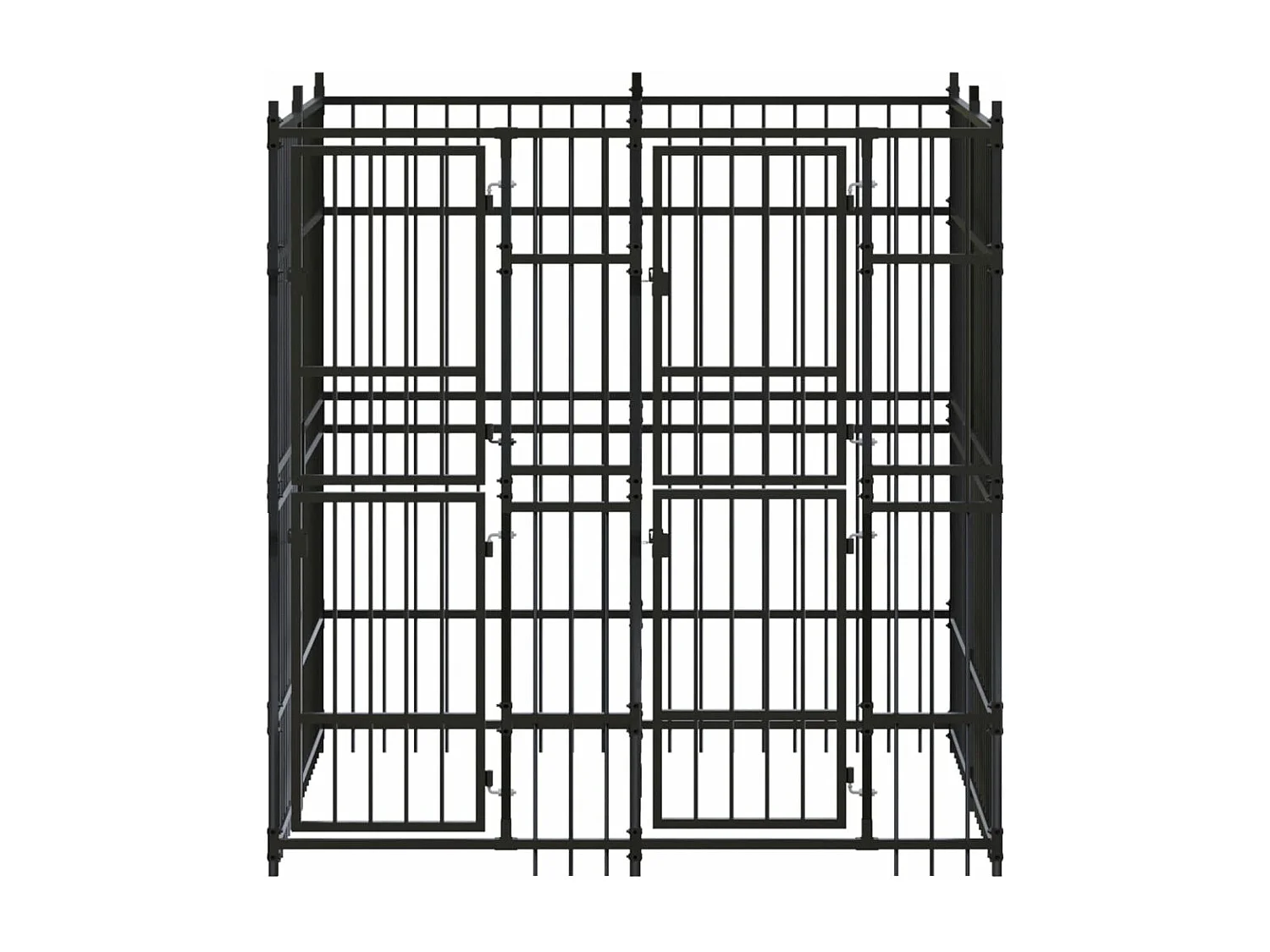 Jaula para perrera exterior animal pac para perros acero 3,69 m² negro 02_0041830