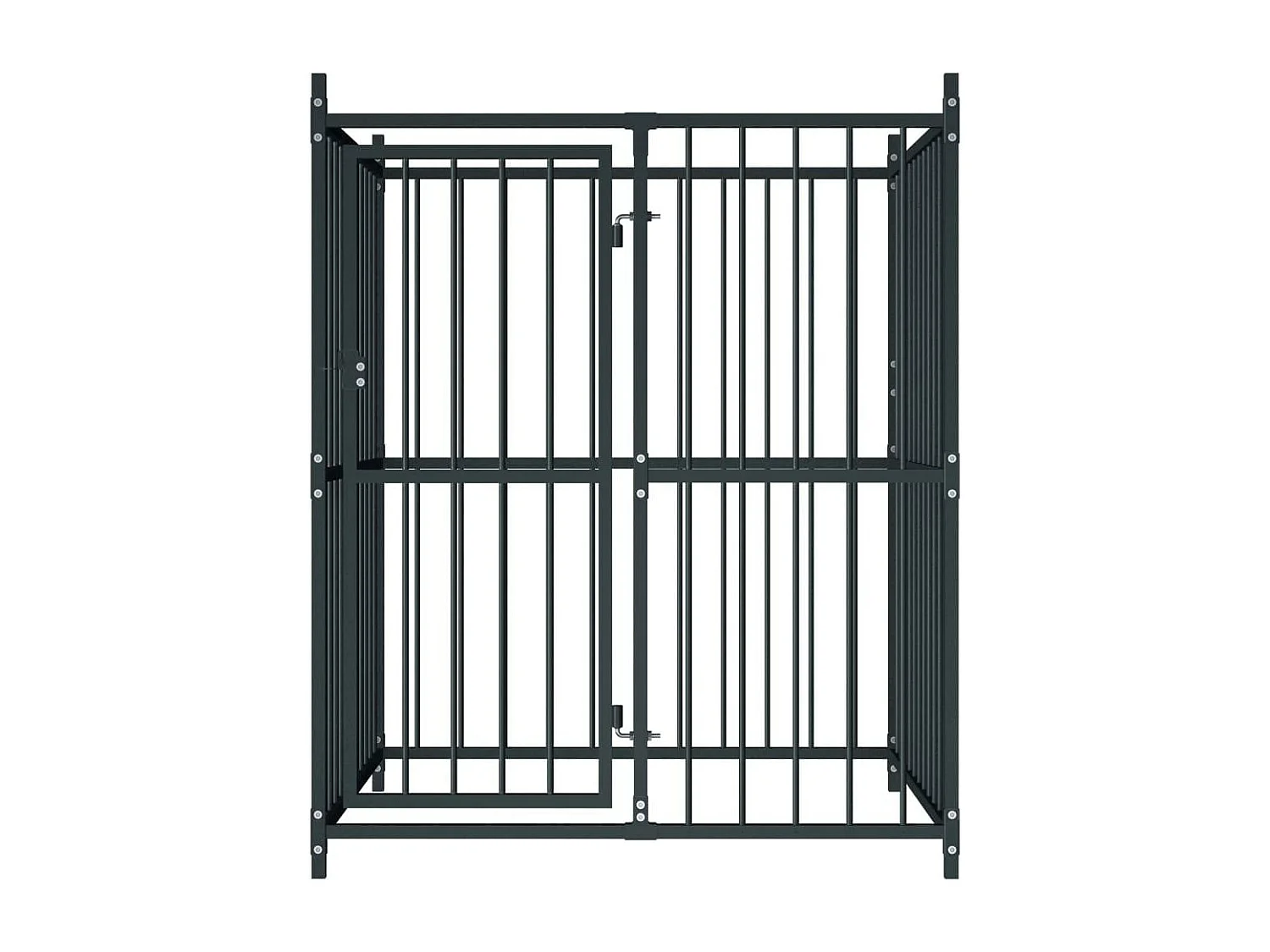 Jaula para caseta de exterior, parque para animales, parque para perros de exterior, 120 x 120 x 150 cm, negro 02_0000461