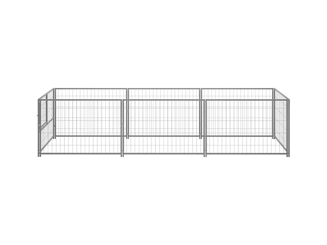 Chenil extérieur cage enclos argenté 300 x 100 x 70 cm 02_0000264