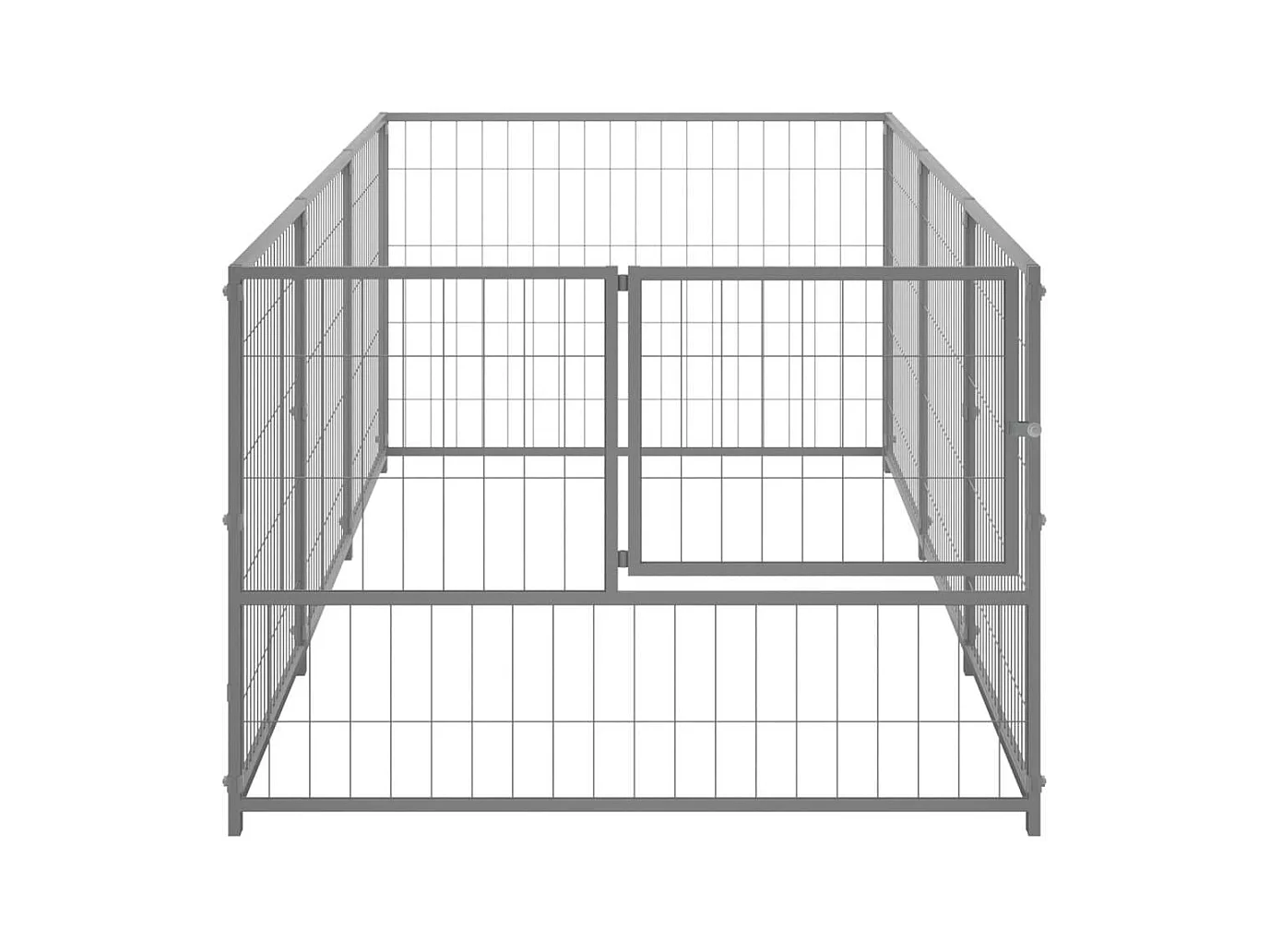 Chenil extérieur cage enclos argenté 300 x 100 x 70 cm 02_0000264