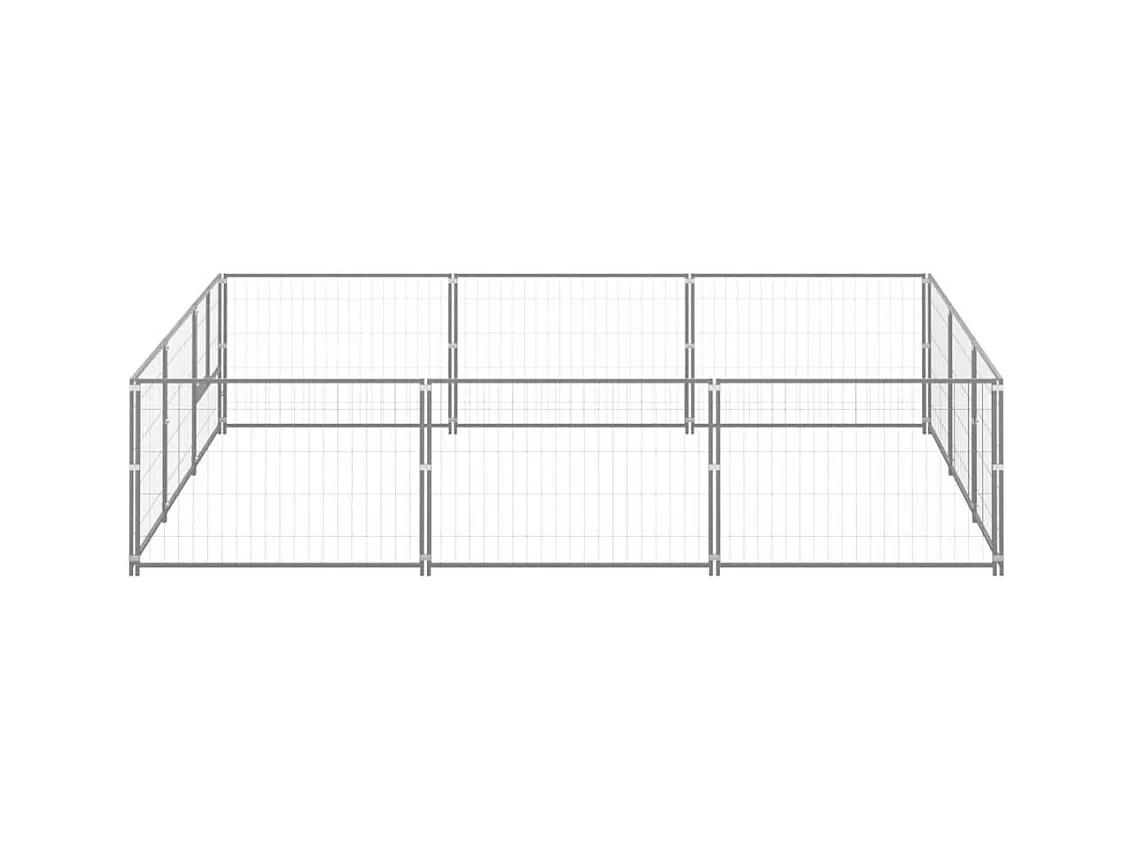 Chenil extérieur cage enclos argenté 300 x 300 x 70 cm 02_0000308