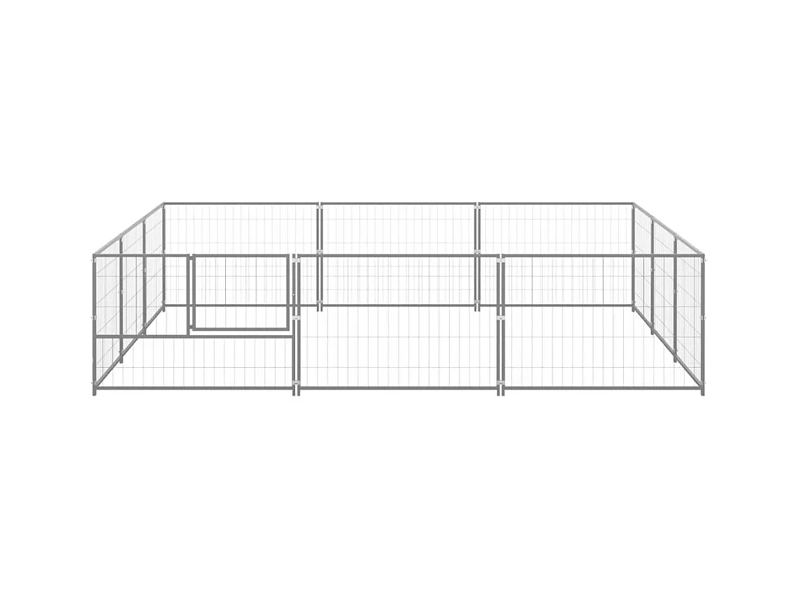 Chenil extérieur cage enclos argenté 300 x 300 x 70 cm 02_0000308