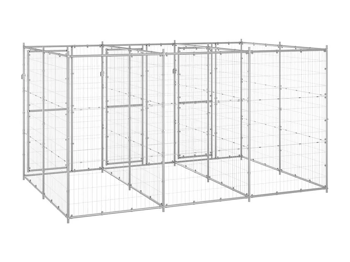Recinto per animali da esterno per cani in acciaio zincato 7,26 m² 02_0000427
