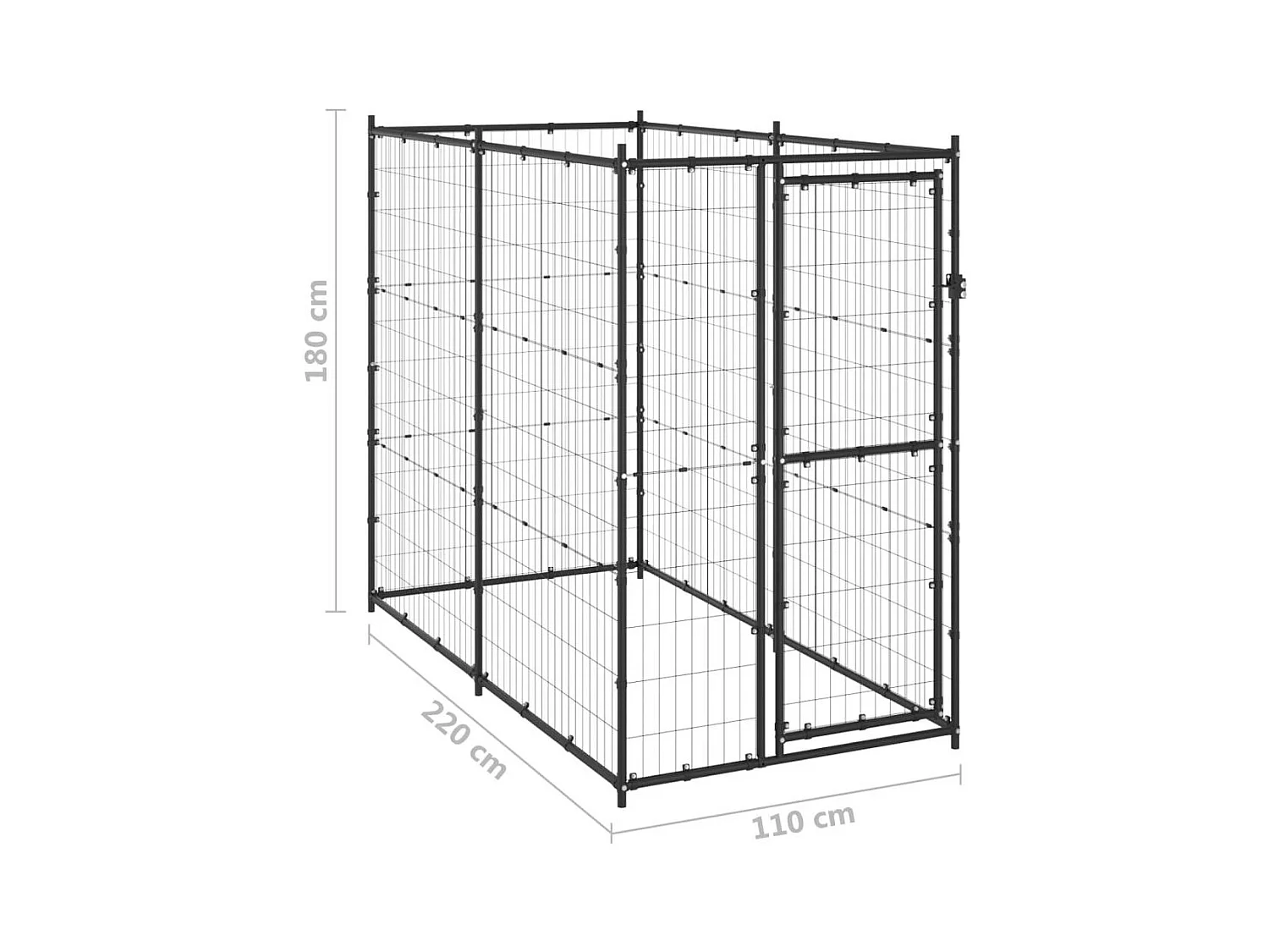 Chenil extérieur cage enclos 110 x 220 x 180 cm 02_0000361