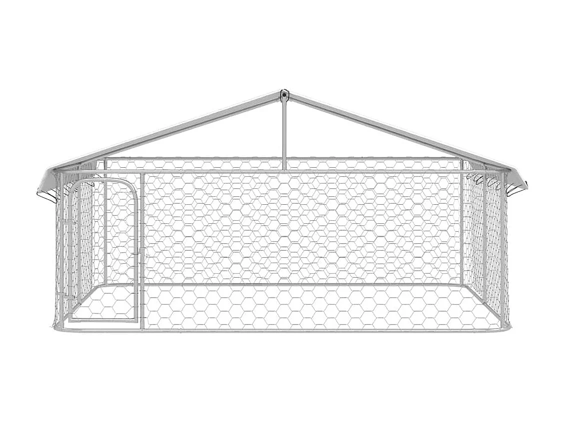 Gaiola para canil exterior animal pac com telhado 300 x 300 x 150 cm Prata 02_0041908