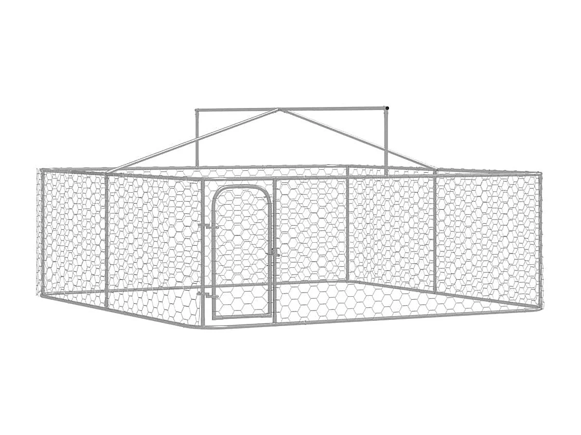 Gaiola para canil exterior animal pac com telhado 300 x 300 x 150 cm Prata 02_0041908
