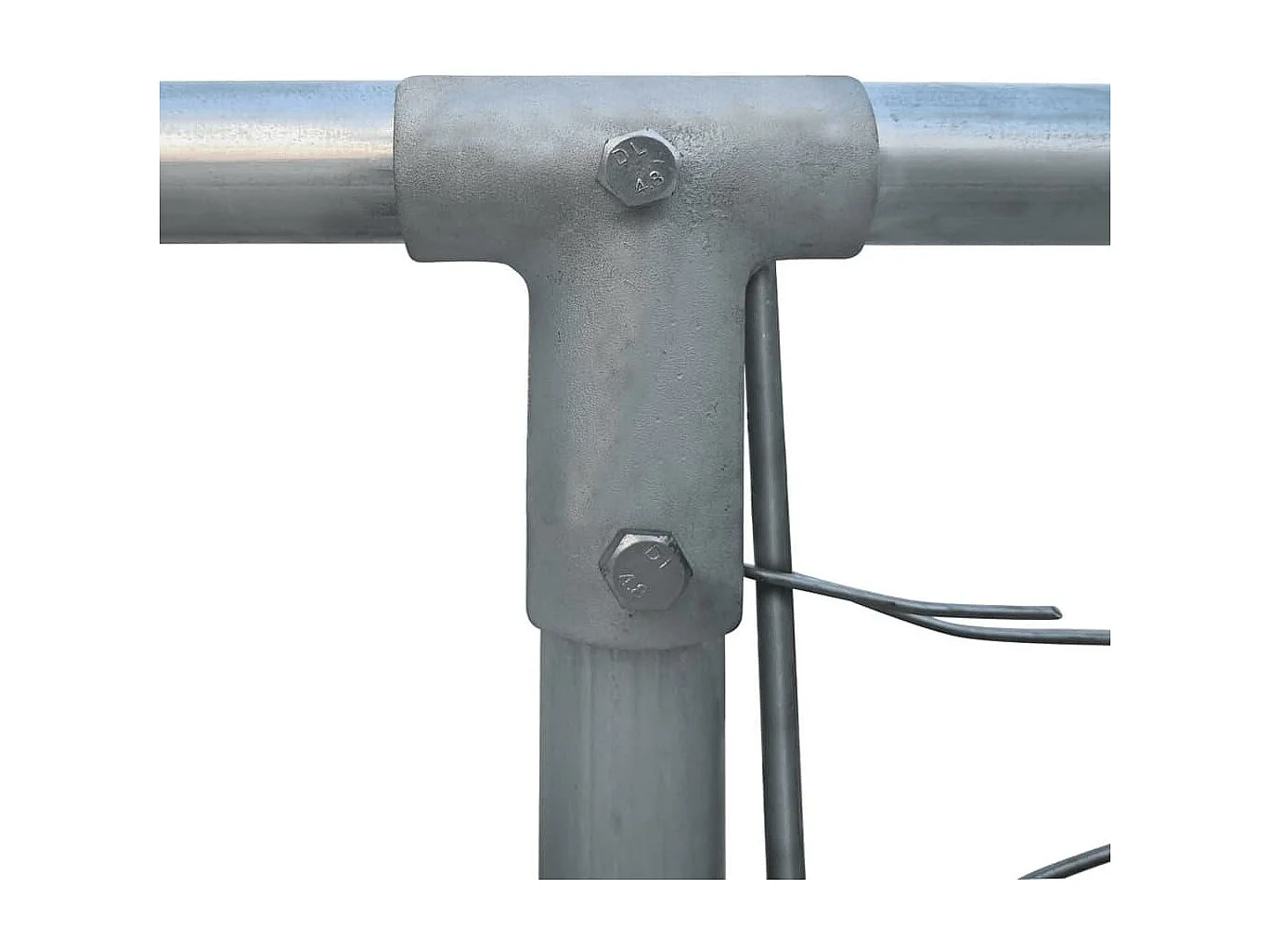 Jaula para caseta de exterior, parque para animales, parque para perros de exterior, acero galvanizado, 4 x 4 x 1 m 02_0000473