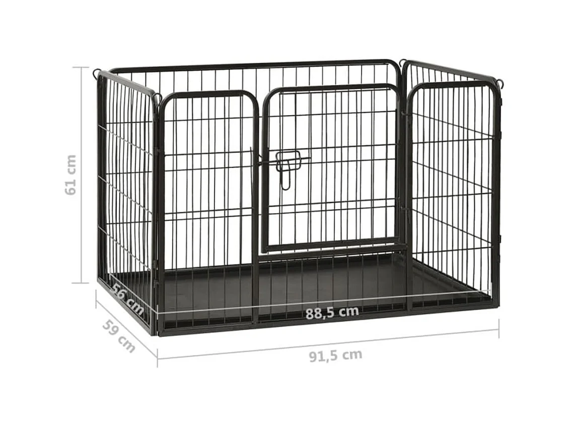 Parc pour chiots acier noire 91.5 x 59 x 61 cm 02_0000570