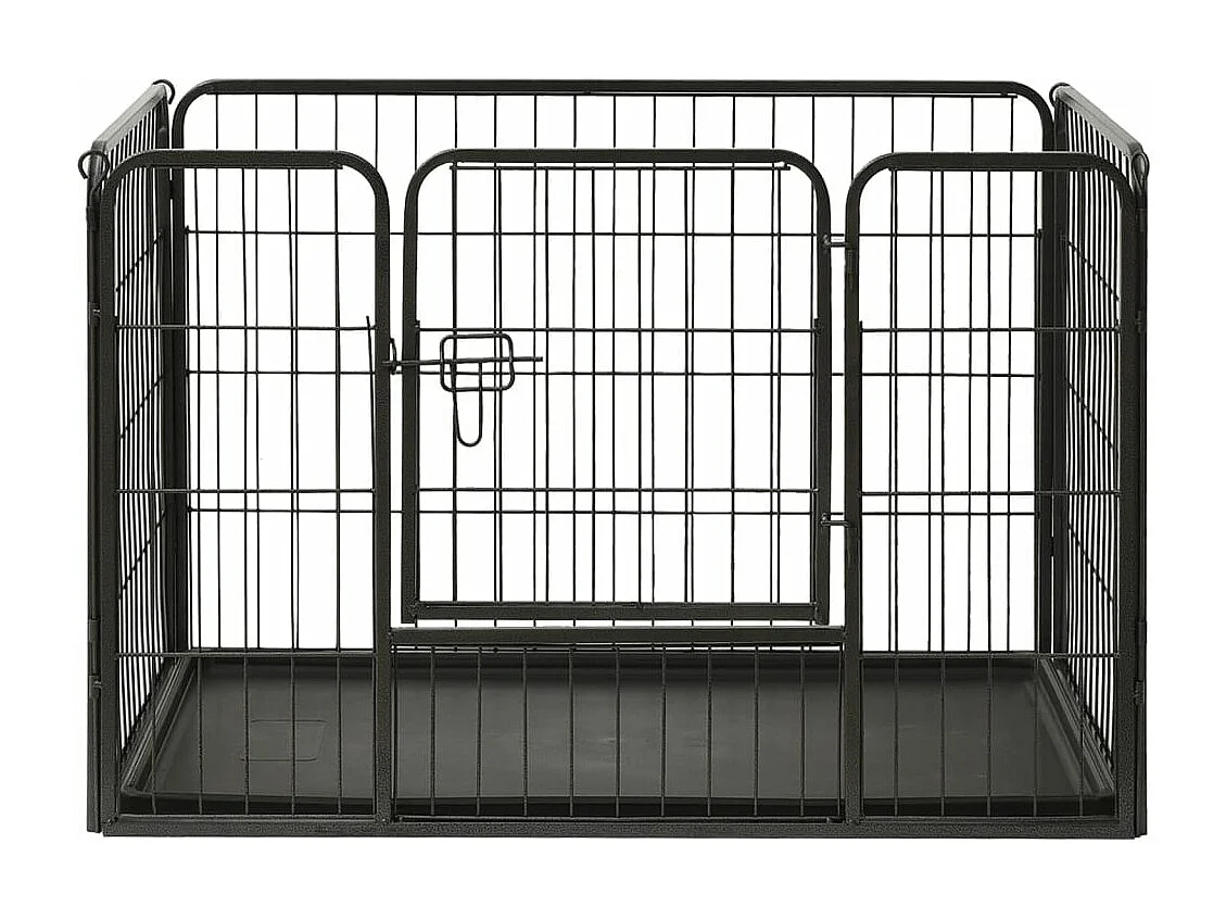 Box per cuccioli in acciaio 91,5 x 59 x 61 cm acciaio nero 02_0000570