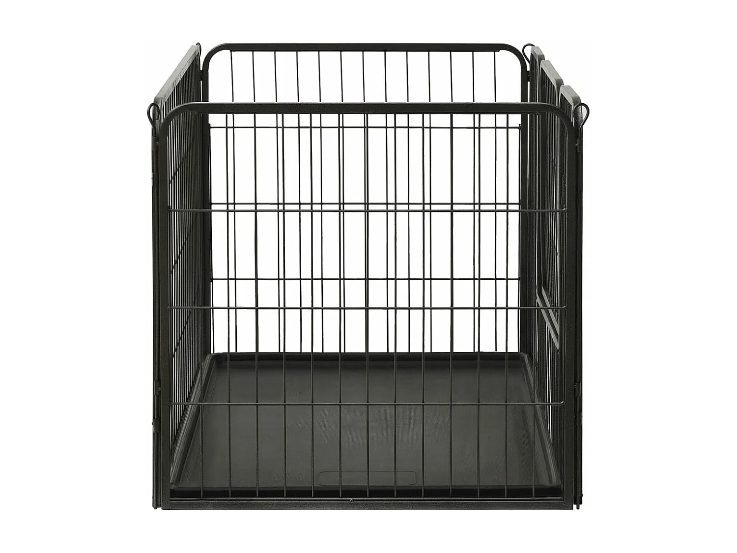 Box per cuccioli in acciaio 91,5 x 59 x 61 cm acciaio nero 02_0000570