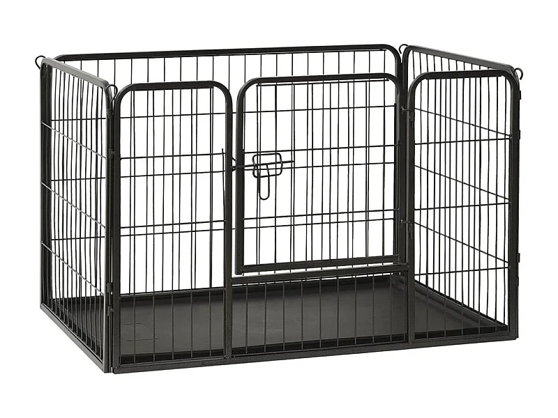 Box per cuccioli in acciaio 91,5 x 59 x 61 cm acciaio nero 02_0000570