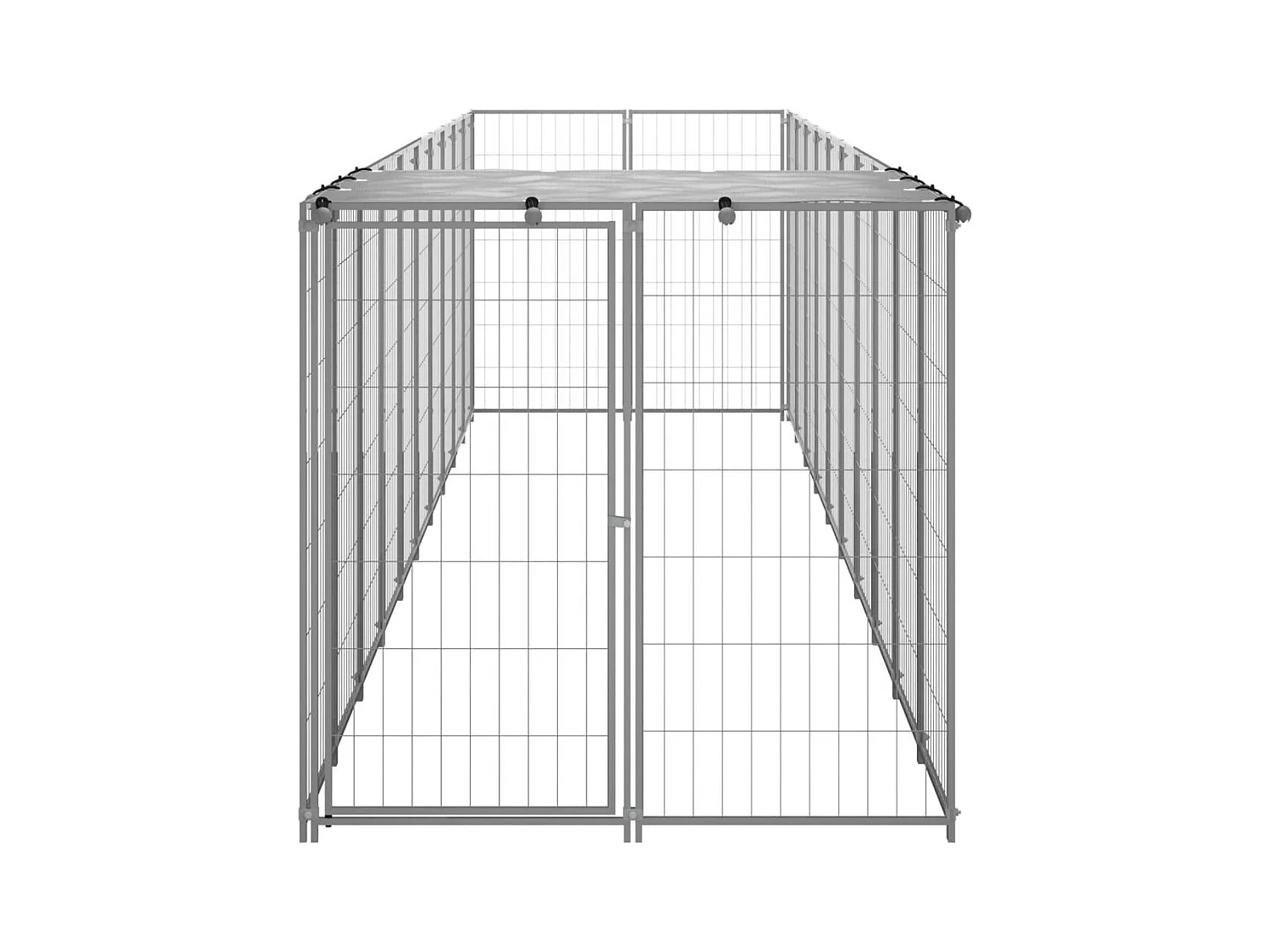 Chenil extérieur cage enclos argenté 550 x 110 x 110 cm 02_0000291