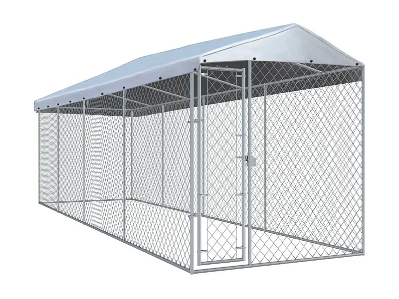 Jaula tipo caseta para exteriores parque para perros de exterior con techo para perros 760 x 190 x 225 cm 02_0000456