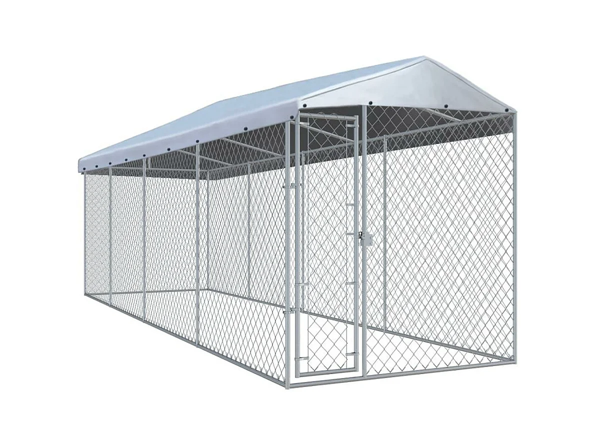 Jaula tipo caseta para exteriores parque para perros de exterior con techo para perros 760 x 190 x 225 cm 02_0000456