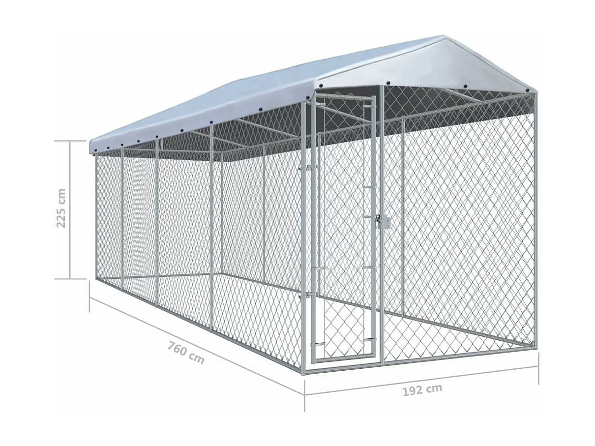 Jaula tipo caseta para exteriores parque para perros de exterior con techo para perros 760 x 190 x 225 cm 02_0000456
