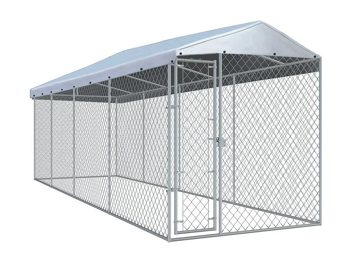 Jaula tipo caseta para exteriores parque para perros de exterior con techo para perros 760 x 190 x 225 cm 02_0000456
