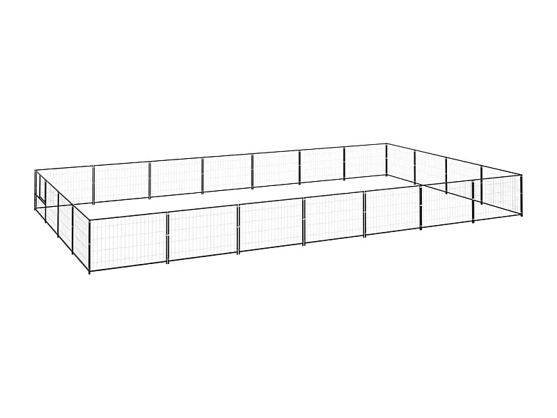 Chenil extérieur cage enclos noire 700 x 400 x 70 cm 02_0000518