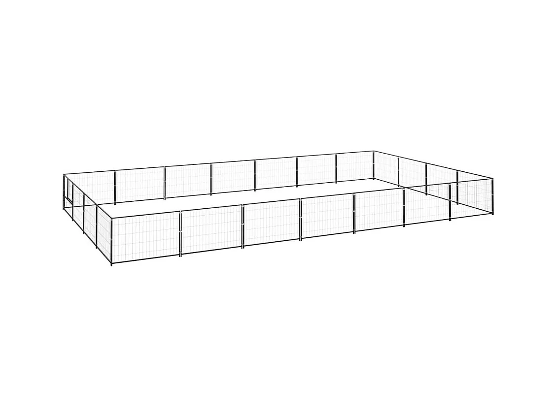 Chenil extérieur cage enclos noire 700 x 400 x 70 cm 02_0000518