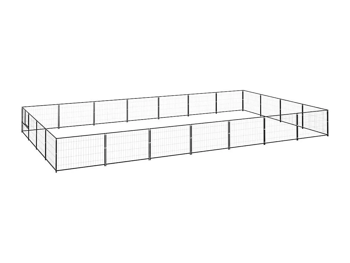 Chenil extérieur cage enclos noire 700 x 400 x 70 cm 02_0000518