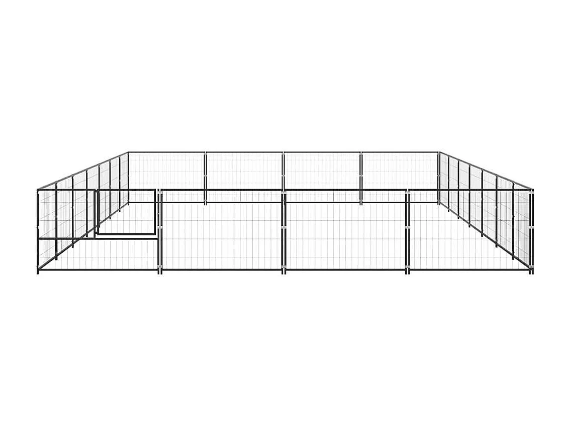 Chenil extérieur cage enclos noire 700 x 400 x 70 cm 02_0000518