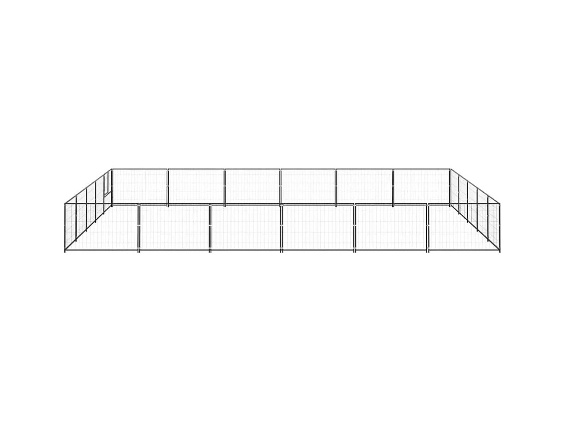 Chenil extérieur cage enclos noire 600 x 500 x 70 cm 02_0000521
