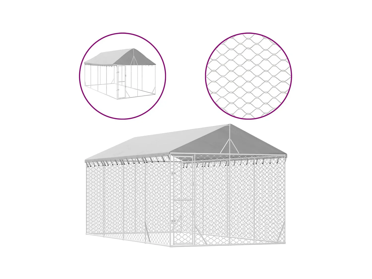 Chenil cage enclos pac argenté 3 x 6 x 45414 cm 02_0041901