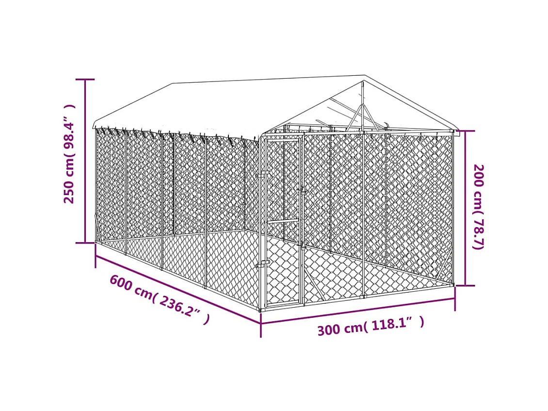 Chenil cage enclos pac argenté 3 x 6 x 45414 cm 02_0041901