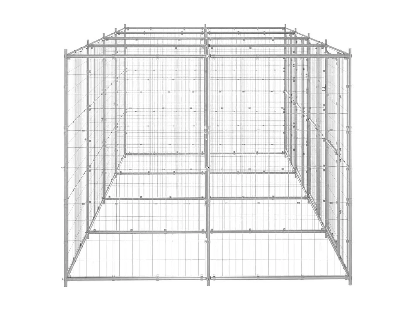 Recinto per cani da esterno recinto per animali recinto per cani da esterno acciaio zincato 9,68 m² 02_0000430