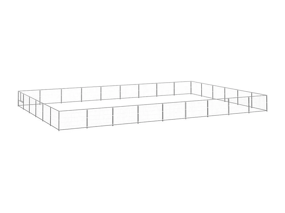 Cuccia da esterno gabbia per cani parco animali argento 54 m² acciaio 02_0000287