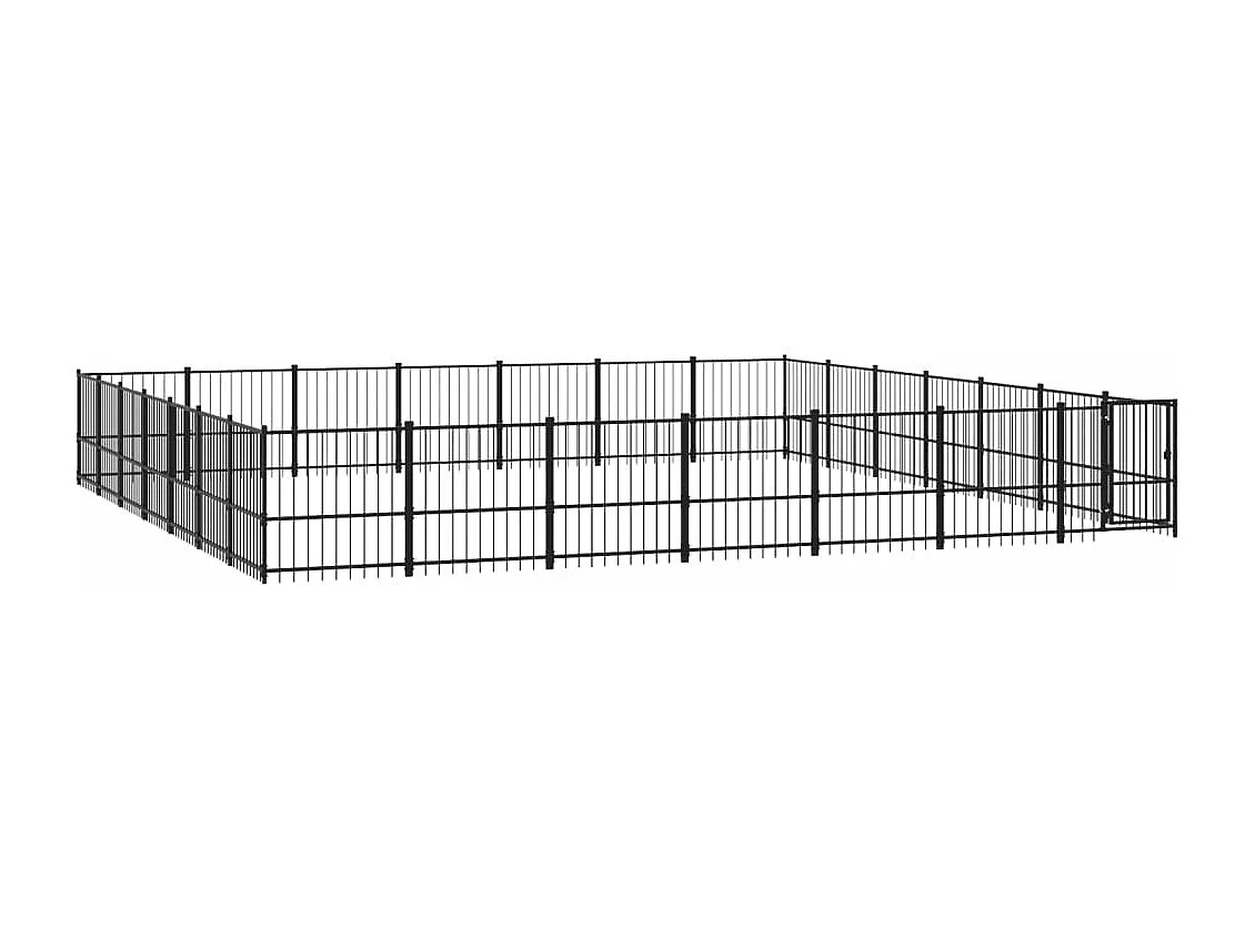 Gaiola para canil outdoor animal pac para cães aço 46,1 m² preto 02_0041853