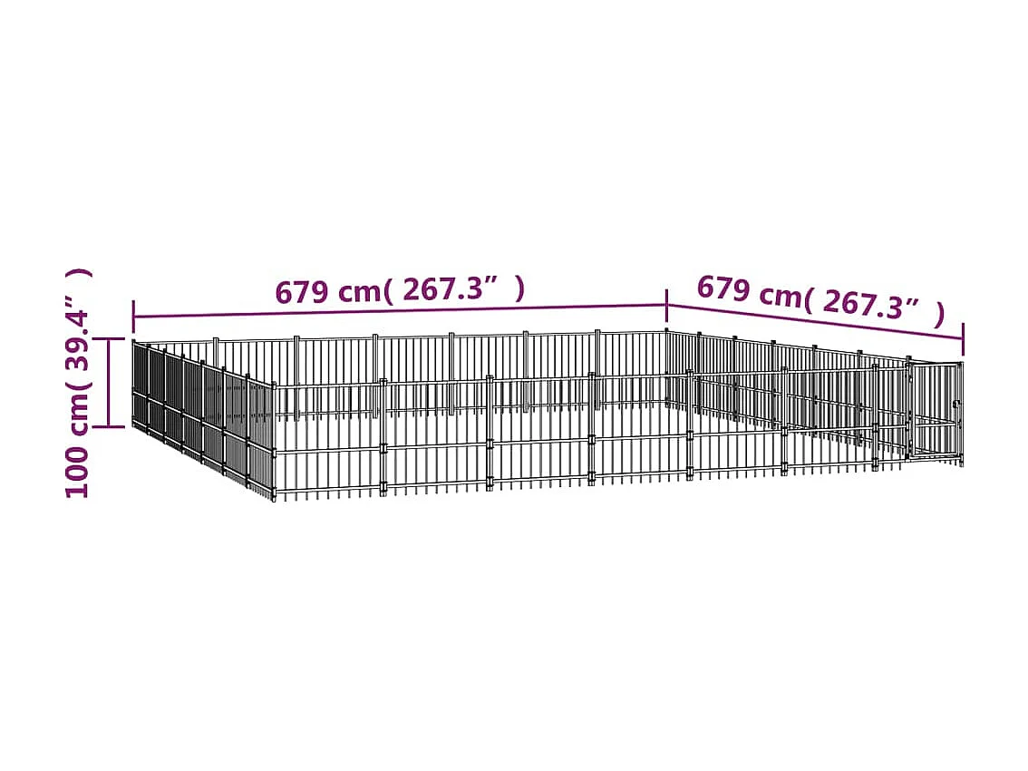 Gaiola para canil outdoor animal pac para cães aço 46,1 m² preto 02_0041853