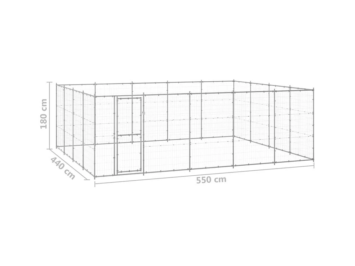 Chenil extérieur cage enclos 550 x 440 x 180 cm 02_0000416
