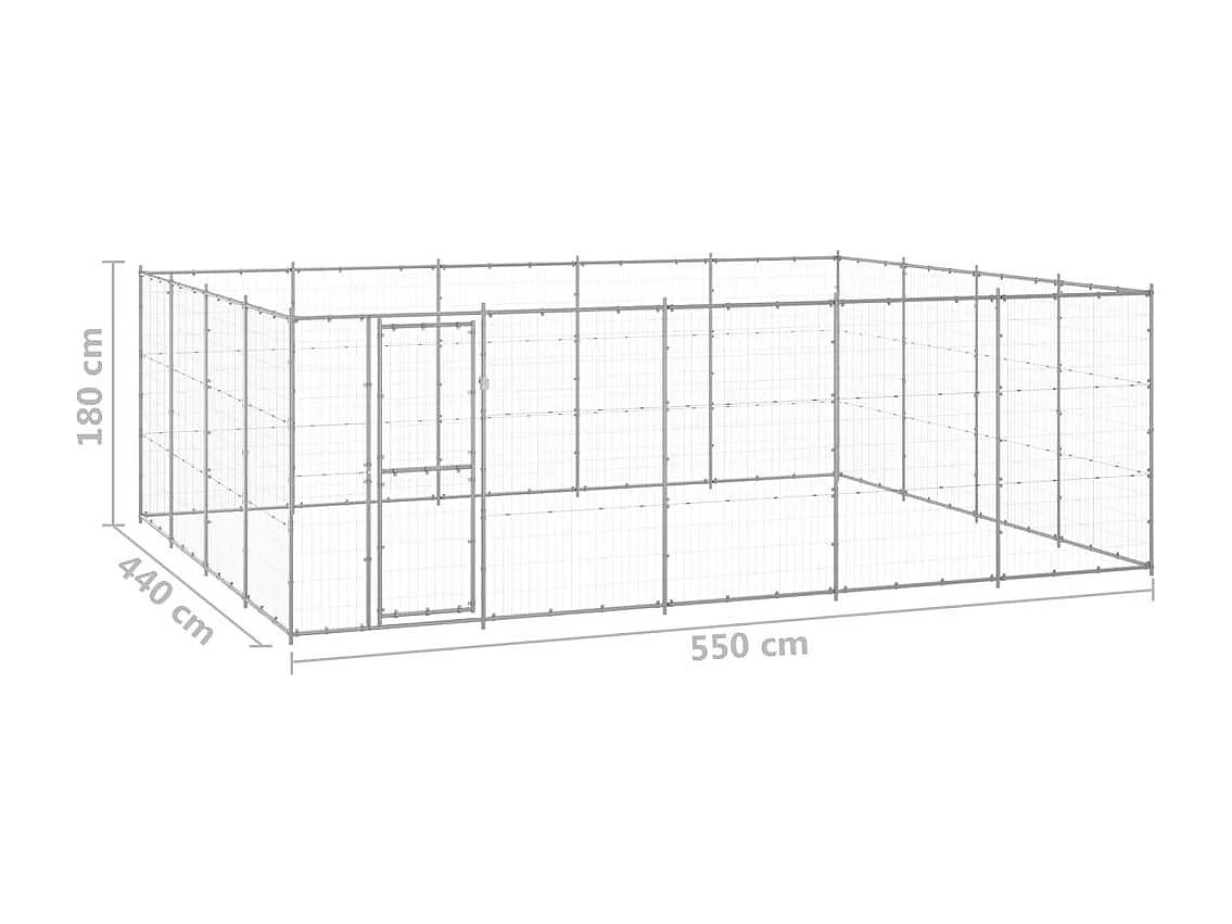 Chenil extérieur cage enclos 550 x 440 x 180 cm 02_0000416