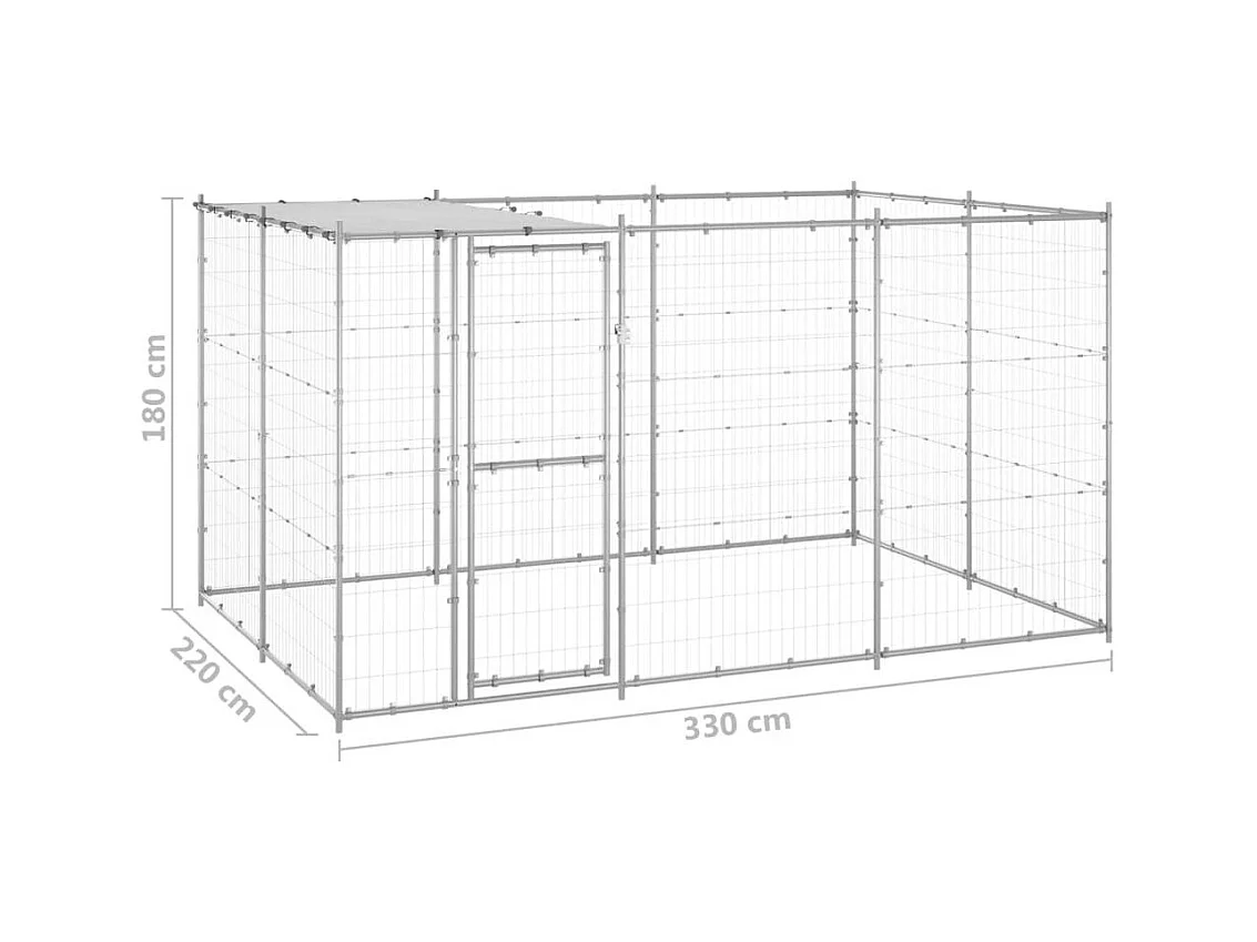 Chenil extérieur cage enclos 330 x 220 x 180 cm 02_0000446