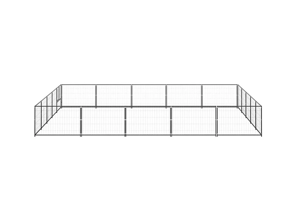 Chenil extérieur cage enclos noire 500 x 500 x 70 cm 02_0000513