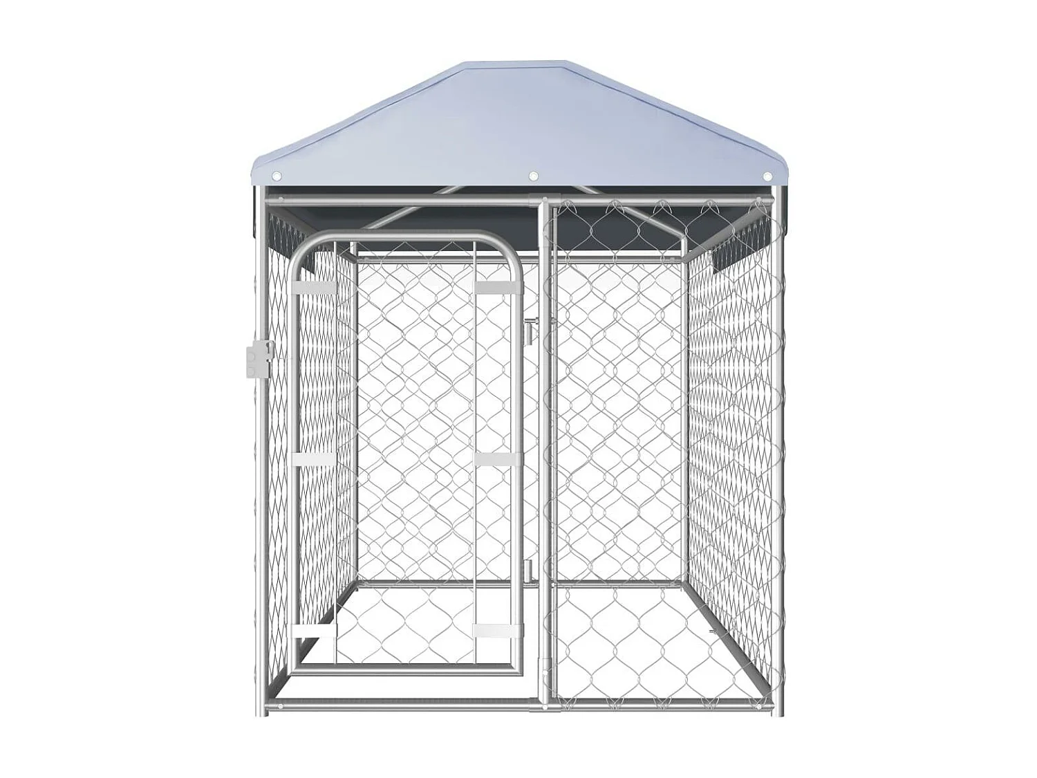 Jaula para perrera al aire libre, parque para animales, perro al aire libre con techo para perros 125 cm 02_0000325