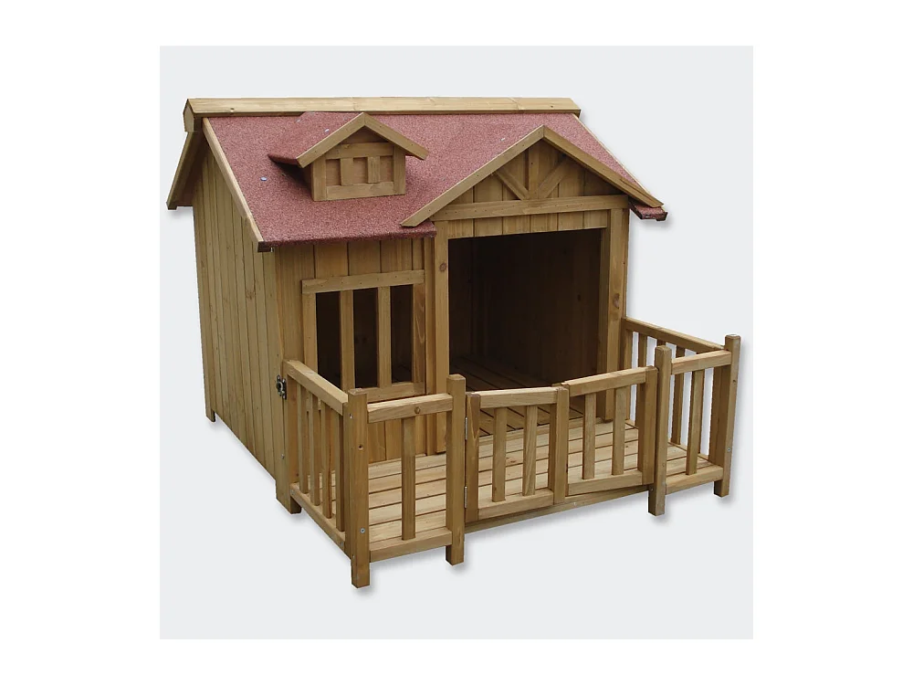 Casa para perros XL casa para perros de madera maciza terraza 3716051