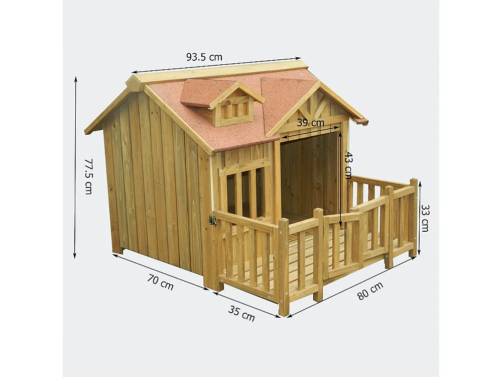Niche à chien XL bois marron 93.5 x 99 x 78 cm 3716051