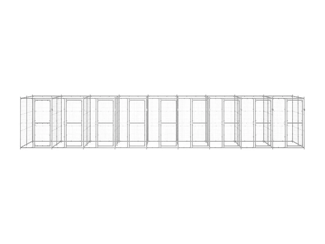 Recinto per animali da esterno per cani in acciaio zincato 21,78 m² 02_0000412