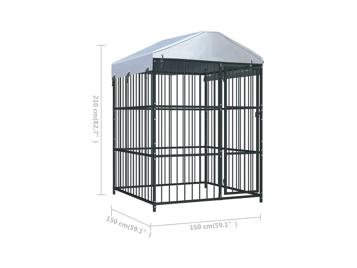 Chenil extérieur cage enclos 150 x 150 x 210 cm 02_0000323