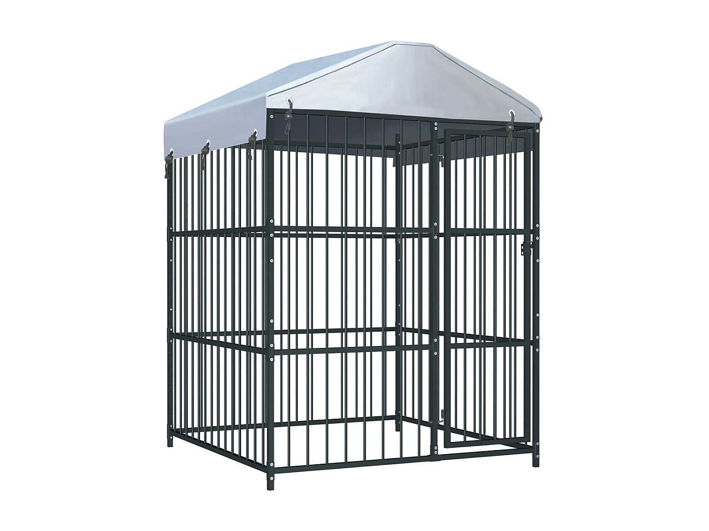 Thealyn Recinzione da Giardino in Metallo, 101 cm A x 71 cm L x 5 Pezzi, Antiruggine per Cani, Animali Domestici, Barriera per Animali, Recinzione da Giardino Garden Fence