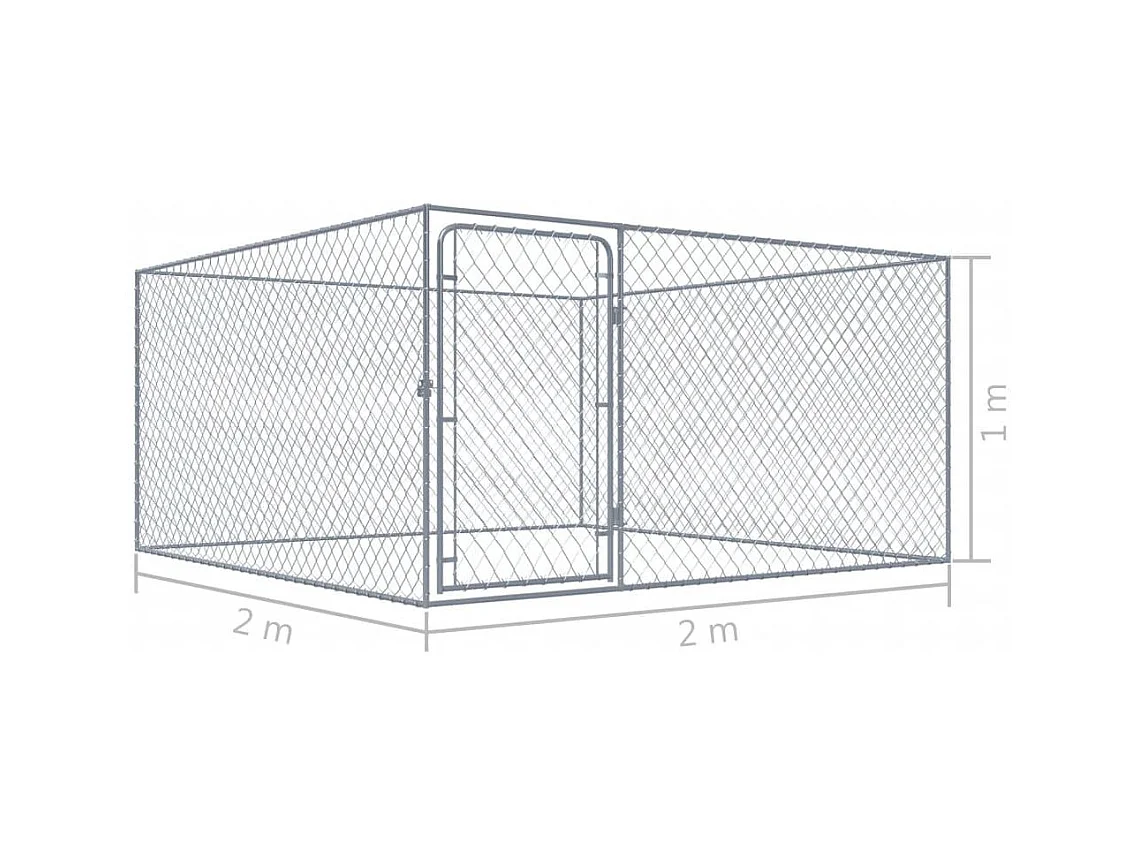 Chenil extérieur cage enclos 200 x 200 x 100 cm 02_0000471