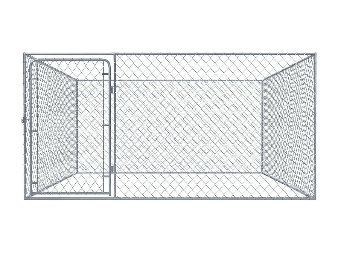 Cuccia da esterno gabbia recinto per animali box per cani da esterno in acciaio zincato 2 x 2 x 1 m 02_0000471