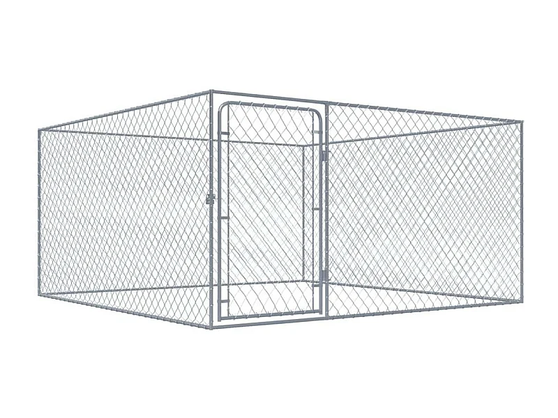 Gaiola para canil ao ar livre cercadinho para animais cão ao ar livre para cães aço galvanizado 2 x 2 x 1 m 02_0000471