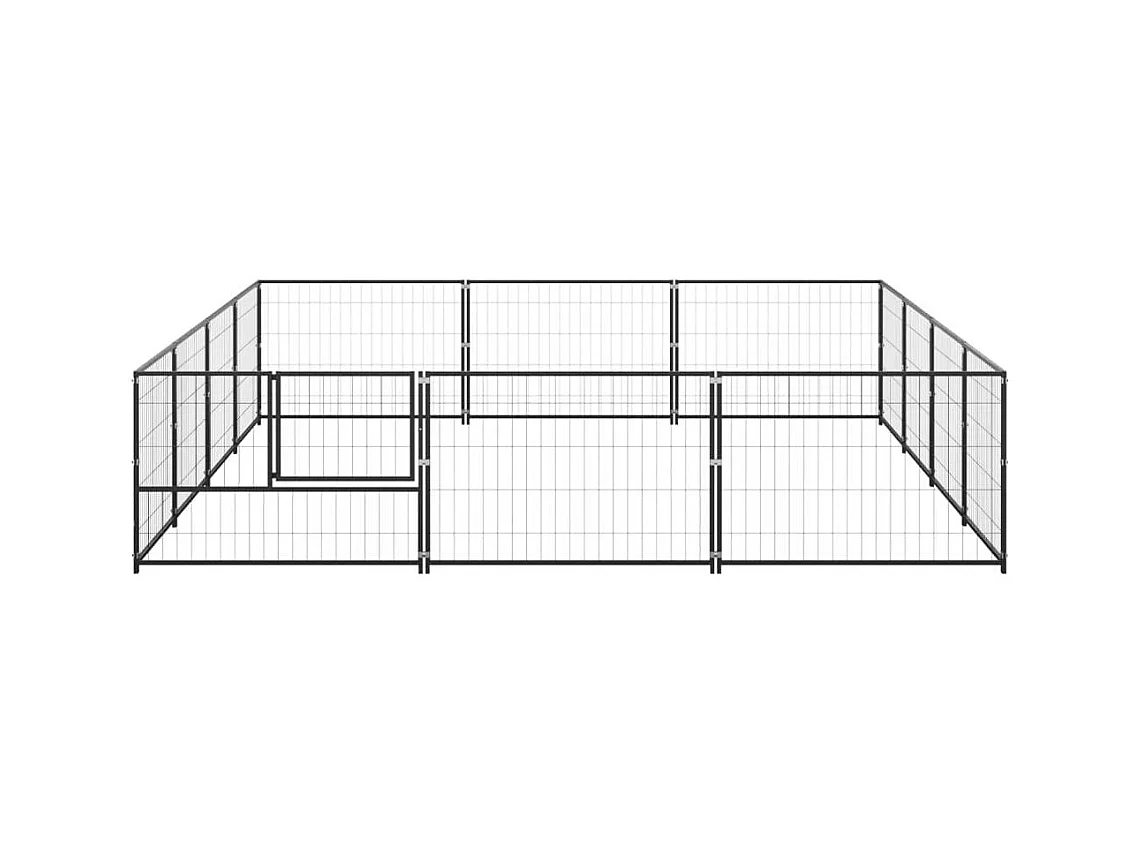 Chenil extérieur cage enclos noire 400 x 300 x 70 cm 02_0000492